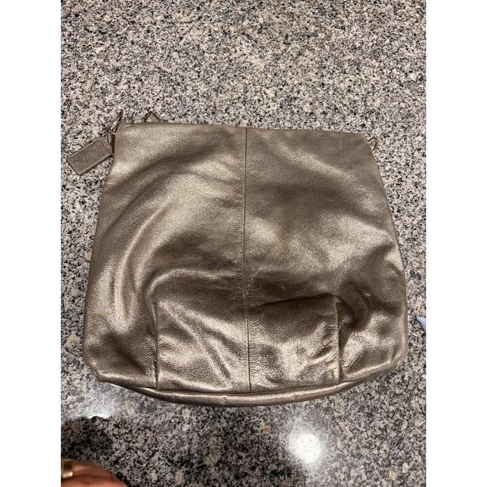 Coach Metallic Leather Shoulder Ba - Picture 2 of 11
